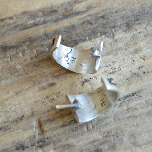 Hopi Crafts Silver Hoop Earrings - Tony Kyasyousie